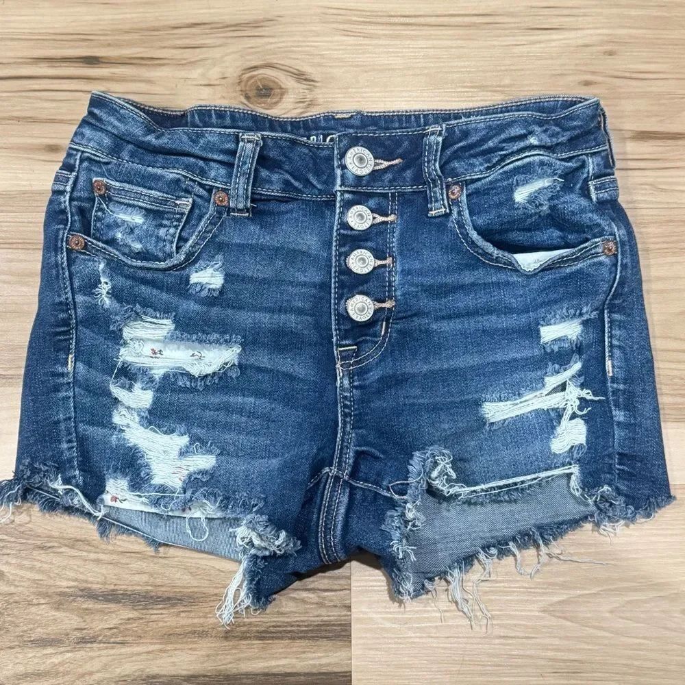 American Eagle High Rise Shortie Cutoff Jean Shorts Women’s 4